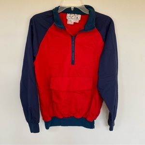 Vintage ski sports S red navy quarter zip jacket